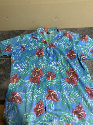 MAGNUM 357 - Vtg 80s Red Hawaiian PI Shirt, Mens Large C1