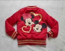 Girl's 5/6 Disney x Mickey Minnie red varsity jacket