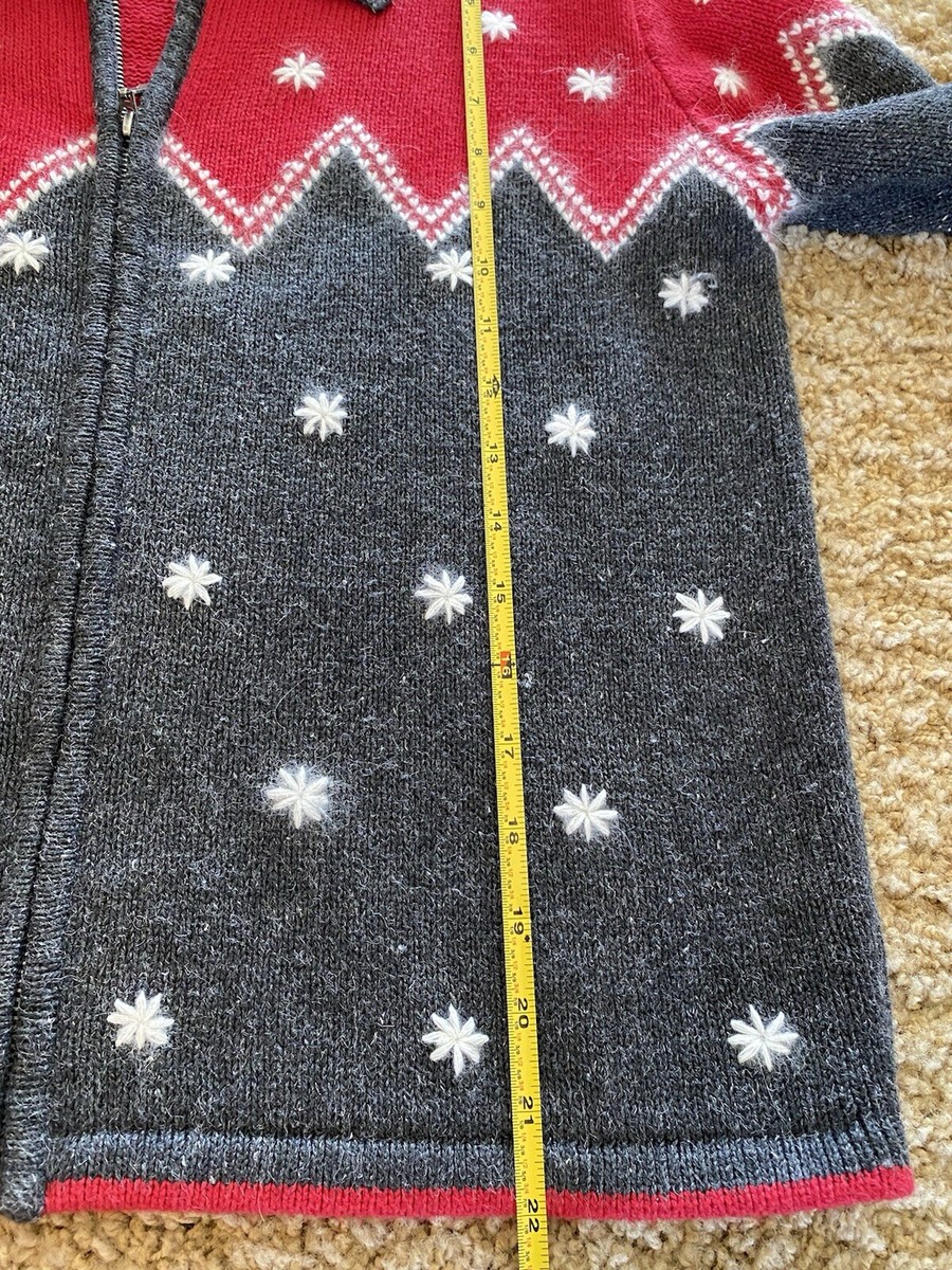 Vintage Women's Cardigan Sweater Snowflake Paul Harris Designs Christmas Small View 6