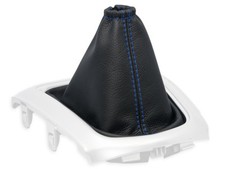 SCHALTMANSCHETTE FUR NISSAN QASHQAI II 2013-2017 SCHALTSACK LEDER n. DUNKELBLAU