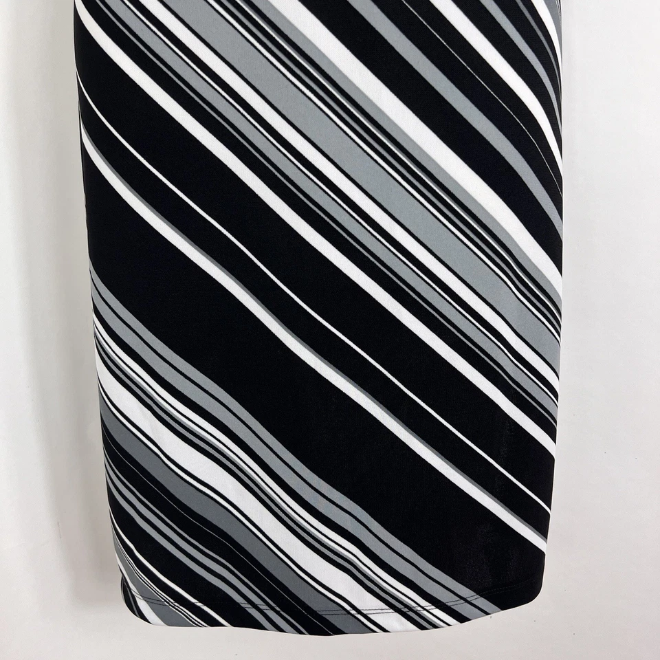 Vestido Express para mujer talla 3/4 a rayas hasta la rodilla manga 3/4 cuello en V funda Foto 3 de 4