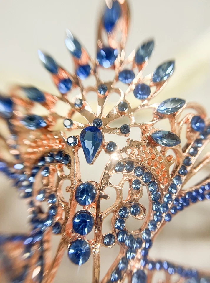 Masquerade Ball Party Gold Mask, Venetian Blue Eye Masks, Mardi Gras Parade Mask - Image 2 of 4