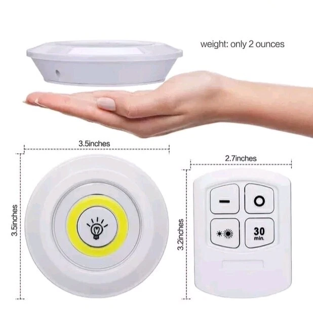 PRECORN Luce Notturna LED Dimmerabile – Ricaricabile USB-C – 6000K – Fissaggio Magnetico – 6x6 Cm – Wireless