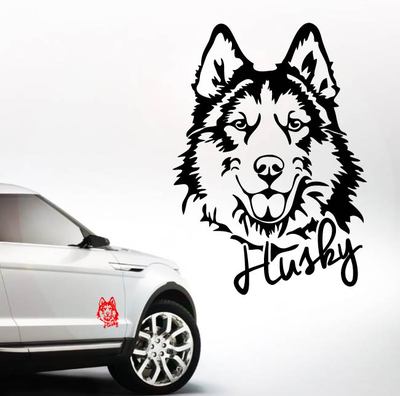 AWILPORT Auto Aufkleber Siberian HUSKY Portrait Hund Hunde WILSIGNS SIVIWONDER