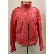 Ellos Size 16 Coral Leather Jacket Bnwt