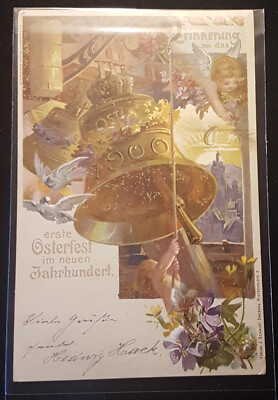 Postcard; Easter; Remembrance of the First Easter in the New Century, Litho, 1900;