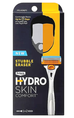 Schick Hydro Skin Comfort Stubble Eraser Razor Set- 1 Razor Handle, 2 Cartridge!