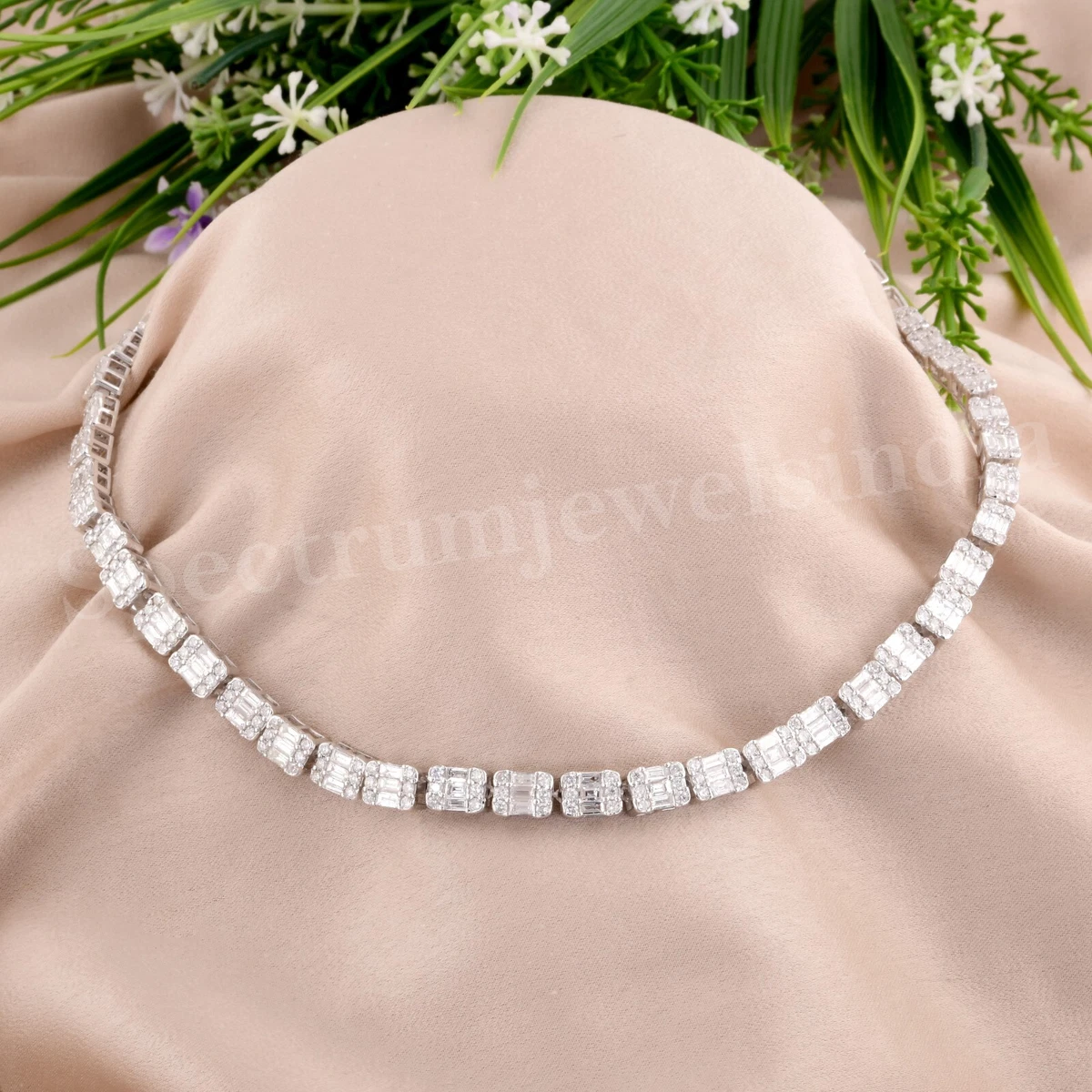Baguette diamond best sale choker