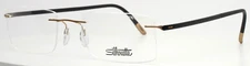SILHOUETTE 5476 20 6053 5479 Gold Mens Rectangle Rimless Eyeglasses 55-21-150