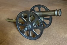 VINTAGE SOLID BRASS CANNON. 7" LONG