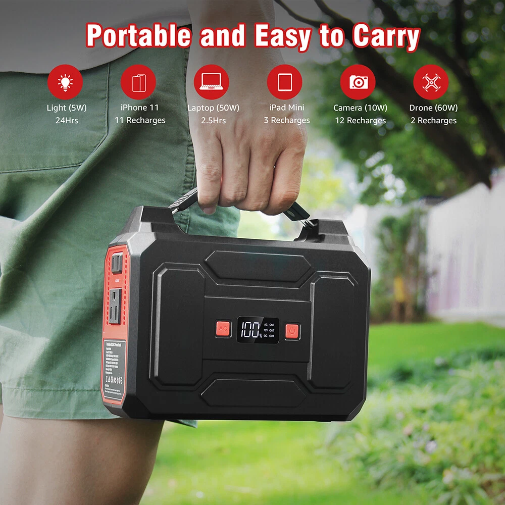 Portable Power Bank AC 146Wh/100W Battery Backup Camping Laptop Phone Charger image 9