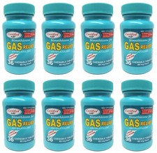 8-PK Simethicone Gas Relief Chewable Tablets 80mg Anti-Gas Bloating 36CT SEALED