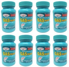 8-PK Simethicone Gas Relief Chewable Tablets 80mg Anti-Gas Bloating 36CT SEALED