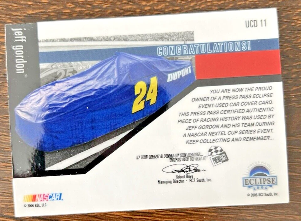 2006 Press Pass Eclipse Under Cover Holofoil Jeff Gordon Car Cover /225 Nascar - Image 2 of 2