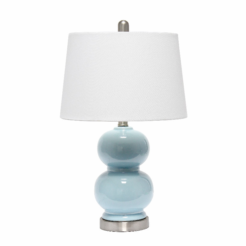 Настольная лампа Lalia Home Dual Orb с тканевым абажуром светло-голубого цвета 15990₽