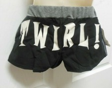 Black /Gray small child Twirl Shorts Faux Drawstring Great Coverup baton