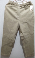 Womens Brooks Brothers Khaki Tab Front Twill Pants sz 10 Casual Straight Leg NWT