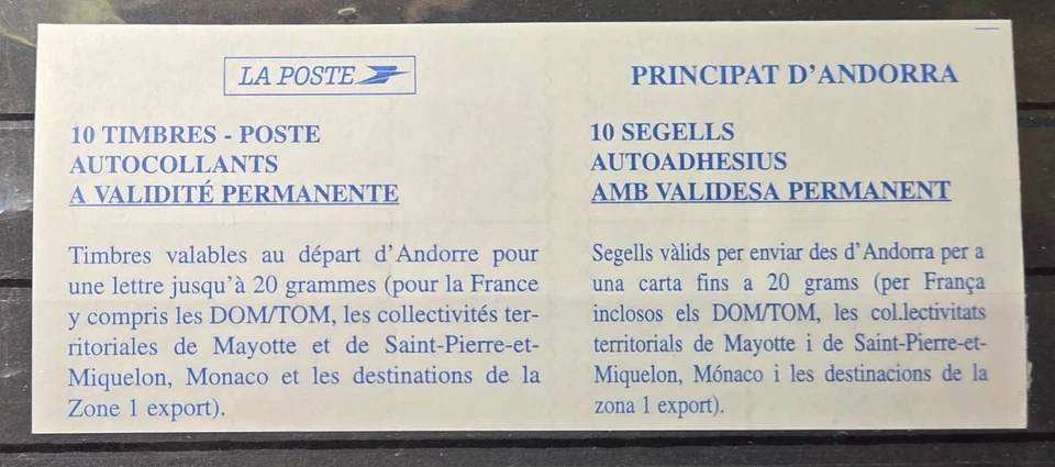 5223 - ANDORRA - MICHEL# 596 - BOOKLET - MNH - PRICED BELOW FACE VALUE - Image 2 of 2