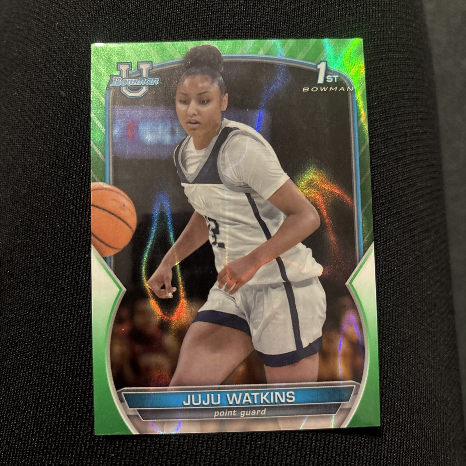 2022 Bowman University Green Refractor Juju Watkins Rookie Card 28/99