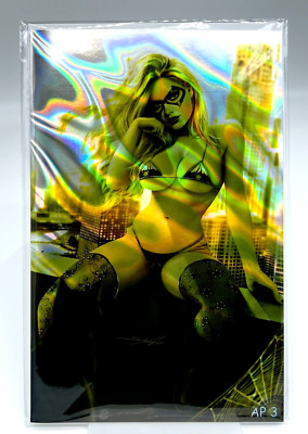 Totally Rad Black Cat Sidney Augusto LIMITED GOLD LAVAFOIL ARTIST EDITION #3/10