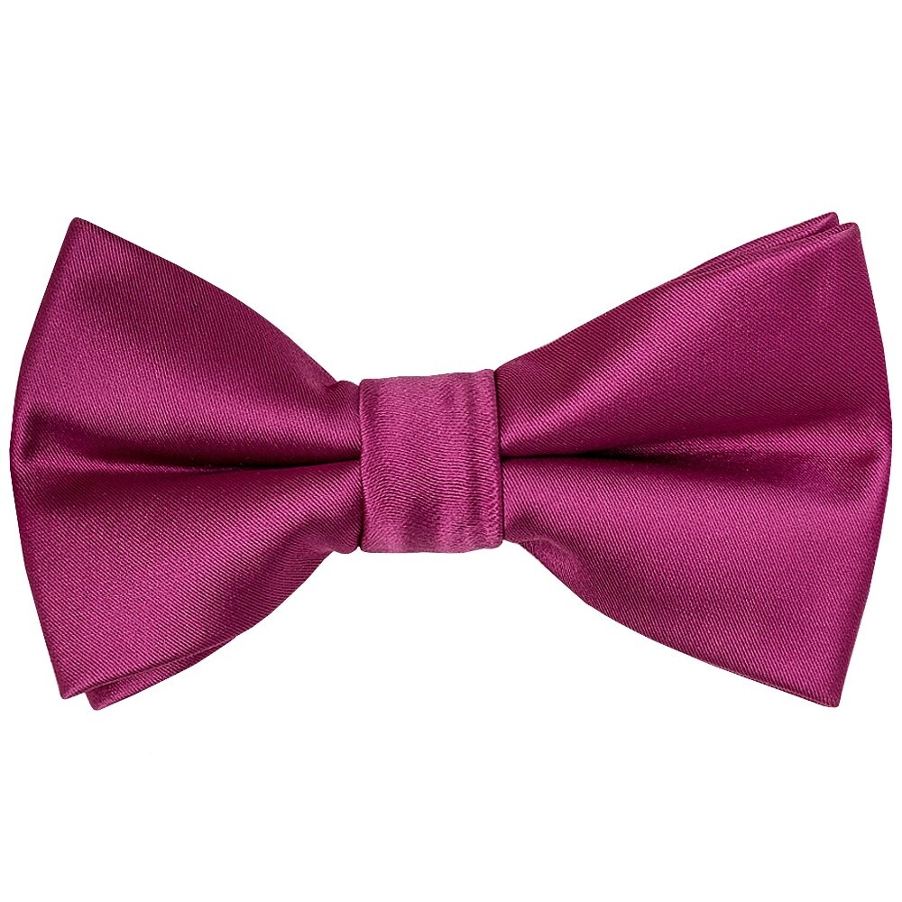 Plain Pre Tied Fuchsia Satin Boys Bow Tie Age 8-11 Kids Wedding Prom Dickie Bow
