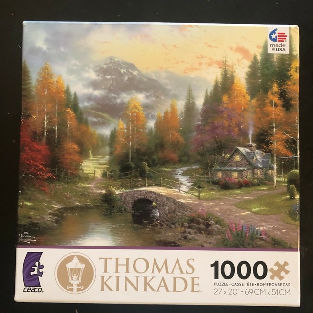 Thomas Kinkade 1000 Piece Valley of Peace Jigsaw Puzzle 27" x 20" eBay