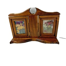 VTG ESTATE 1970s WOODEN Double Picture Frame HOLDS 3X5" PHOTOS