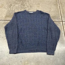 vintage bill blass made in usa navy blue knit sweater size large