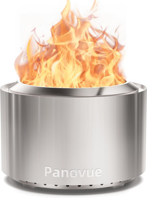 22 Inch Smokeless Fire Pit, Stainless Steel Wood Burning Outdoor Firepit for out