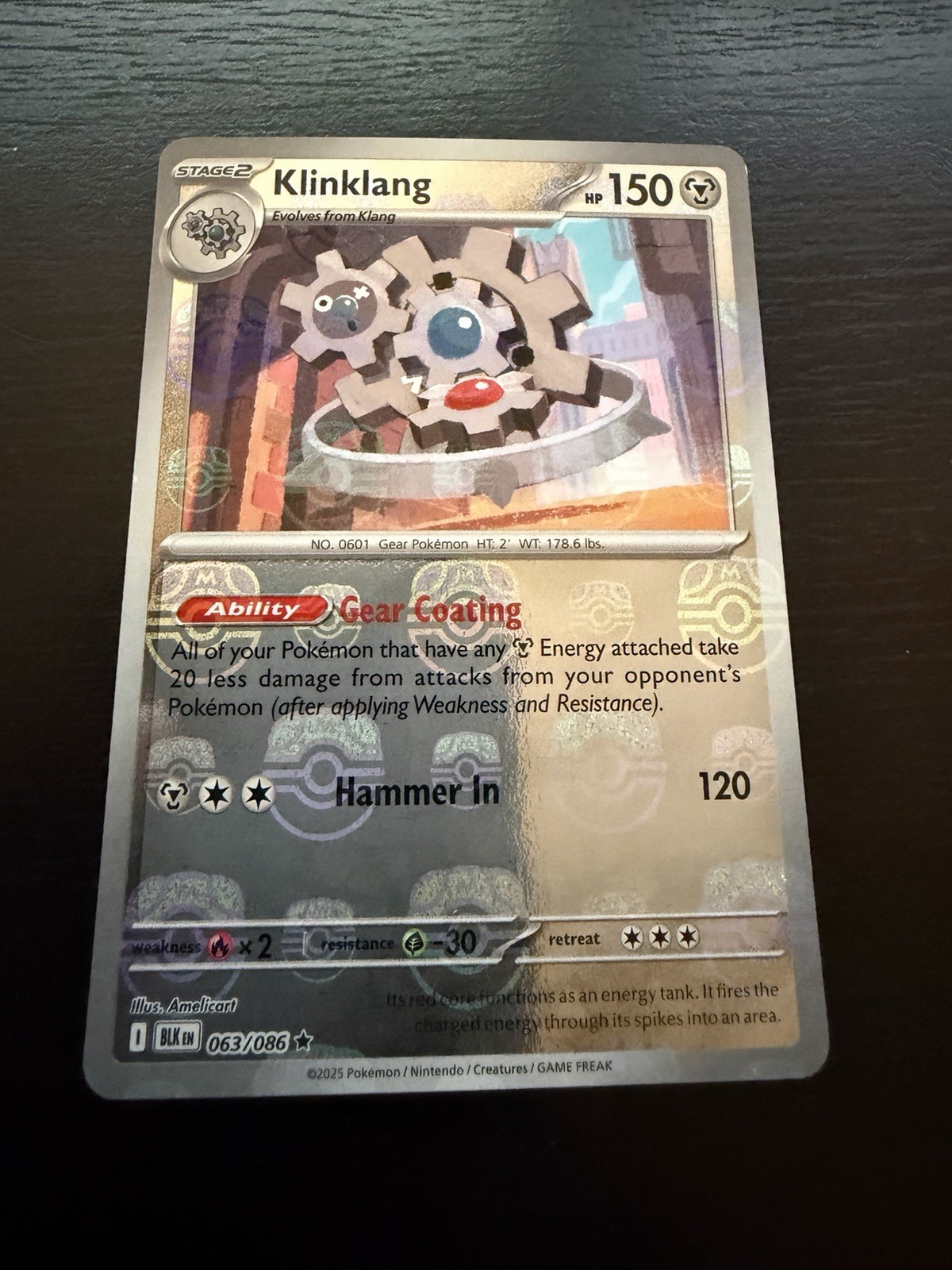 Klinklang Master Ball Pattern 063/086 - Pokémon Black Bolt - Near Mint