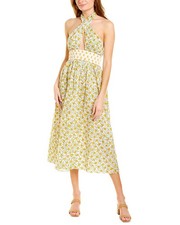 Ash & Eden Mira Halter Maxi Dress Women's Yellow M