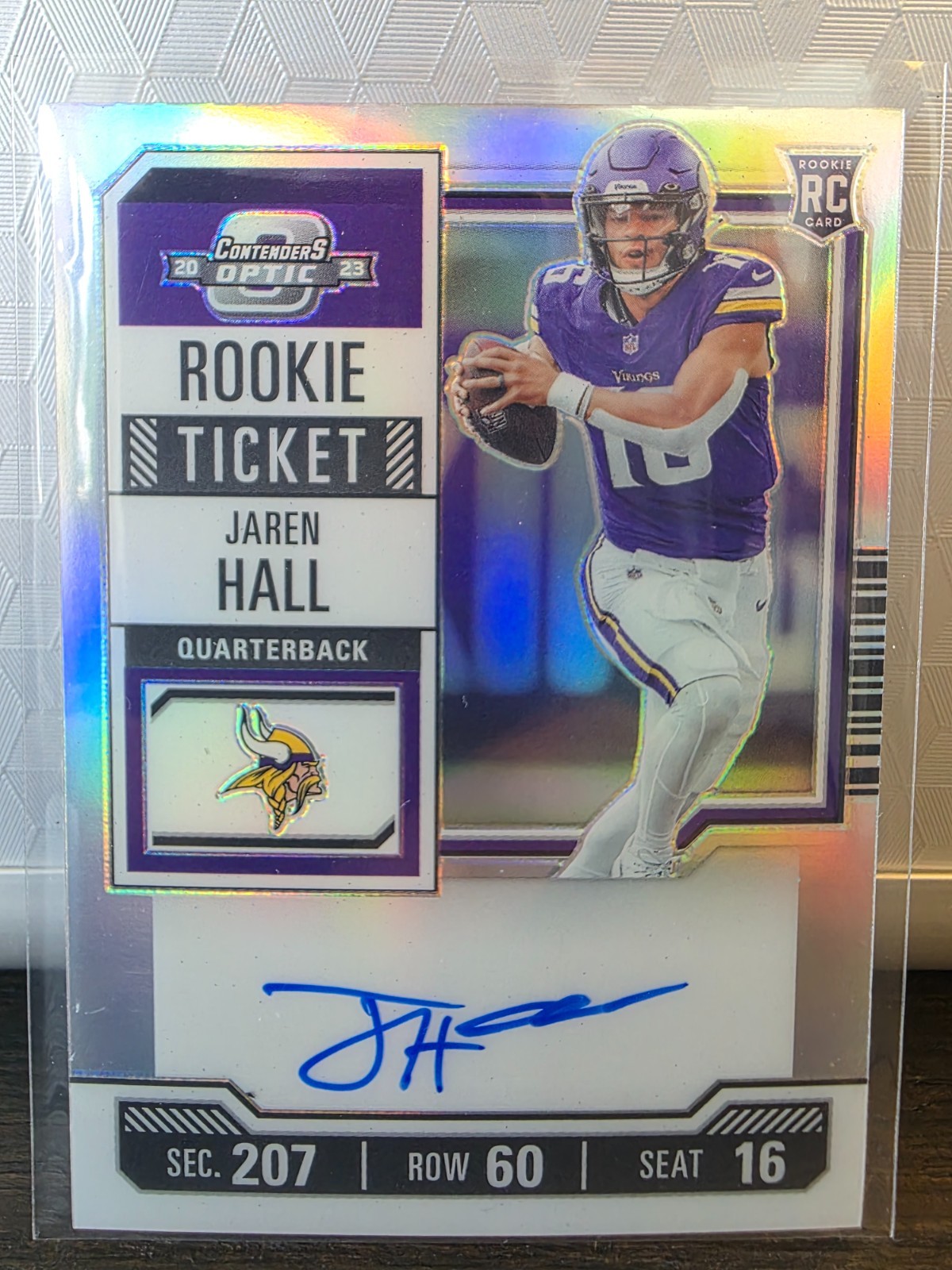 Jaren Hall Panini Contenders Optic #116 Autograph Silver