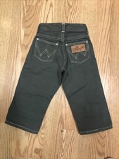 1950-60s Blue Bell Rope Wrangler Denim Jeans Toddler Boy Size 1 Green Cotton USA