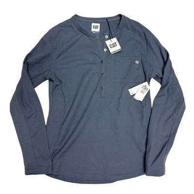 CAT Caterpillar Womens Henley Long Sleeve Thermal Shirt Gray Size M F5445 - BA - Image 1 of 4