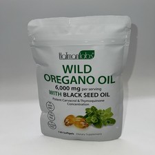 Oil of Oregano Softgels  6000mg Oregano Oil with 200mg Black Seed Oil Exp 6/28