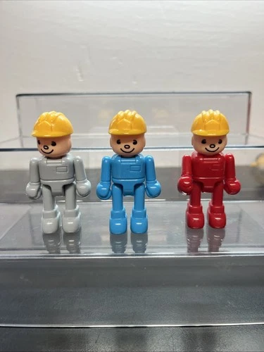 Vintage Playmobil Construction worker Figures 1980s E3