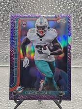 2025 Topps Chrome NFL Ollie Gordon RC Purple Football Border #08/#75. Dolphins🔥