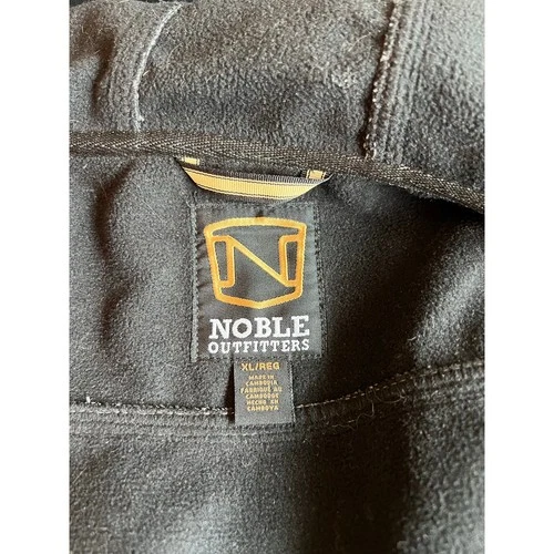 Noble Outfitters mens XL button up fleece lined gray shacket hooded light coat image 7