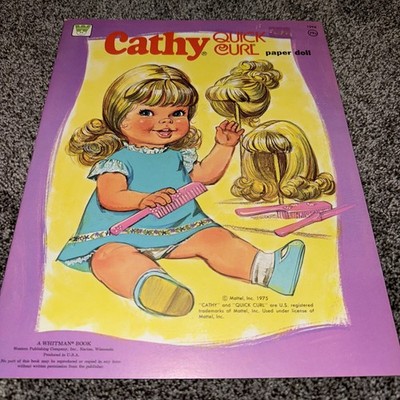 VINTAGE 1975 CATHY QUICK CURL PAPER DOLL RARE UNCUT ORIGINAL  MATTEL Whitman