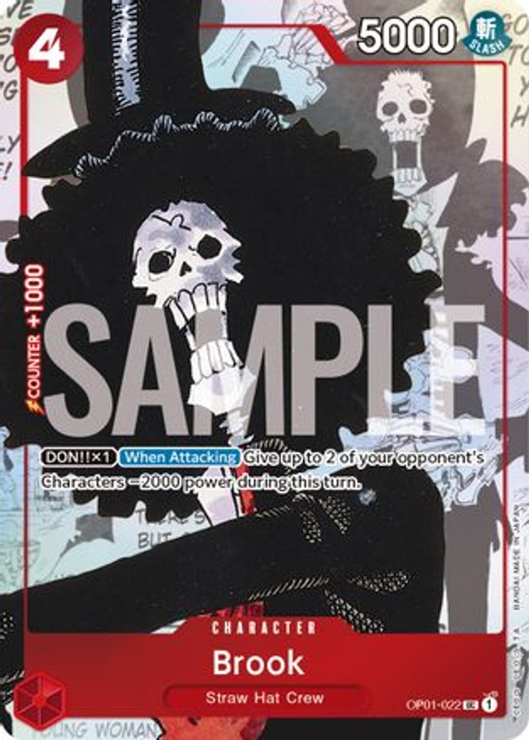 One Piece Brook (Alternate Art) (OP01-022)  Promotion Cards Bandai Near Mint