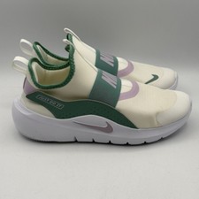 Nike Flex Runner 4 GS Kids 7Y White Green Purple Slip On Sneakers IF2893-101