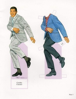 Chubby Checker Rock Music Legend Illustrated Paper Doll Cut-Out Print ...