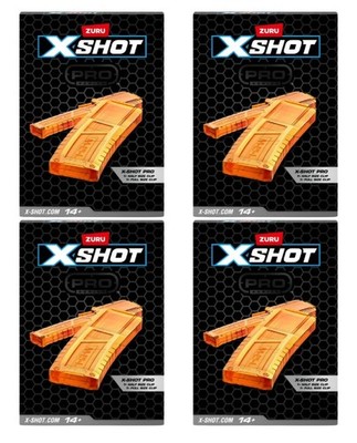 4 Pack Zuru X-Shot Pro Series Clip Set 8 Mags Total 4 Full-Size & 4 Half-Size