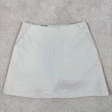 Adidas Womens Beige Stretch Golf Skort Size 10 Khaki Preppy Classic Skirt
