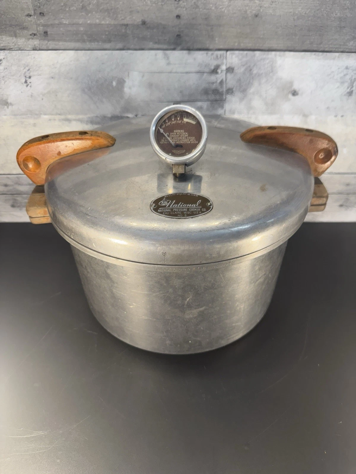 National Pressure Cooker No. 5 Antique Canner Aluminum Cooking Pot 12 Qt-No Rack