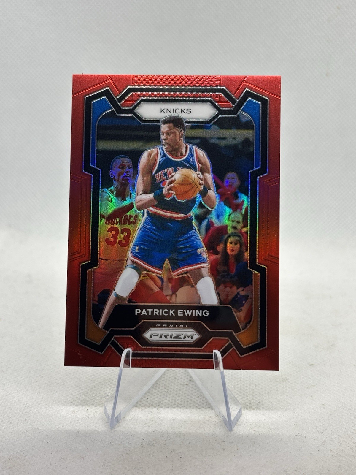 2023-24 Panini Prizm Patrick Ewing #188 Red Prizm /299 New York Knicks HOF
