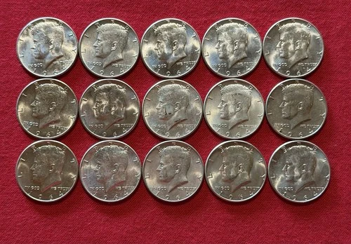 Lot Of 15-1964 Kennedy Half Dollars 90% Silver Uncirculated