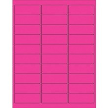 2 5/8 x 1" Fluorescent Pink Removable Rectangle Laser Labels-30 / Sheet-qty 3000
