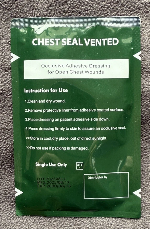 Vented Chest Seal Trauma First Aid Chest Seal for Emergency Wound Care