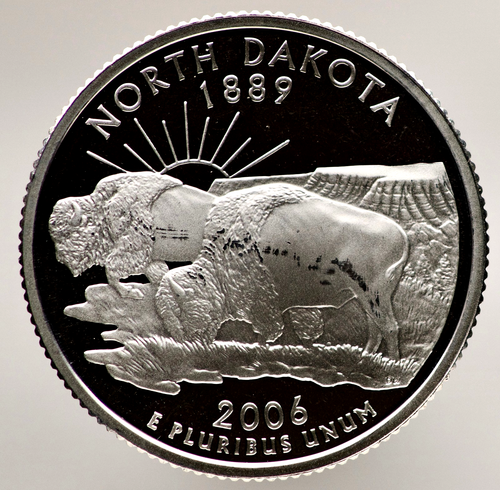 2006-S North Dakota State Quarter Proof  90% Silver .1808 oz Bison Design W9 - Picture 1 of 2